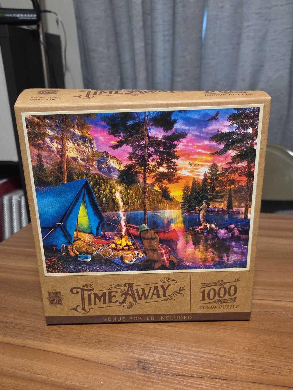 1000-Piece Camping Lake Jigsaw Puzzle - Blue/Multicolor